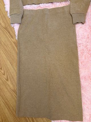 Conjunto Zara Top y Falda Marrón Talla M