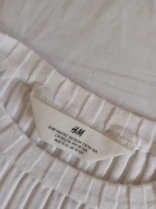 Camiseta H&M blanca de canalé 
talla 10-12 
