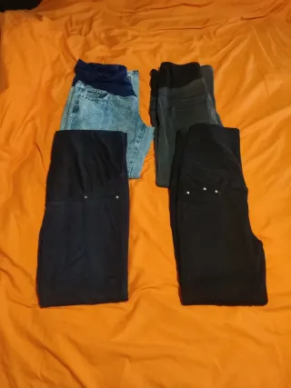 Lote 4 pantalones premamá o embarazo