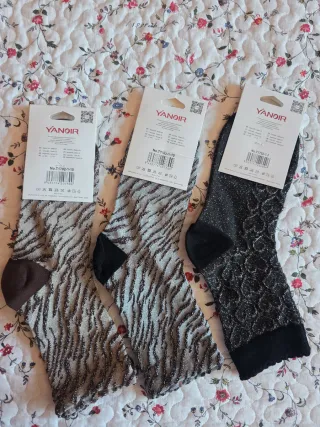 Calcetines YANOIR fiesta plateados talla 35-40