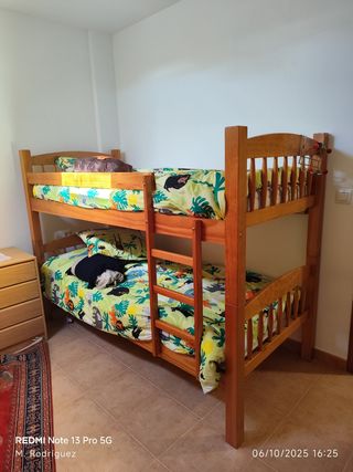 Litera Cama Doble Altura, madera maciza de puno.