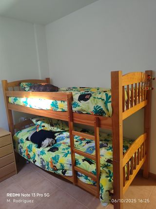 Litera Cama Doble Altura, madera maciza de puno.
