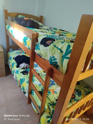 Litera Cama Doble Altura, madera maciza de puno.