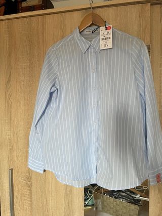 Camisa de rayas azul Lefties Talla S