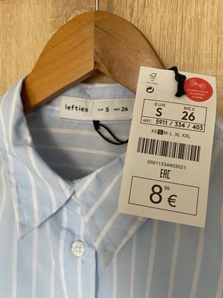 Camisa de rayas azul Lefties Talla S