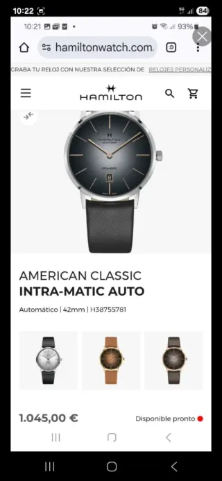 Reloj Hamilton Intramatic Automático Nuevo