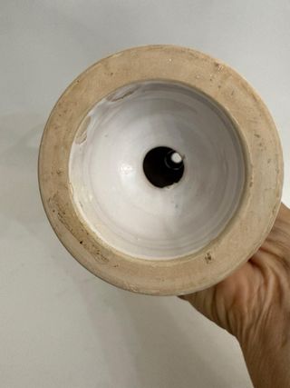 Portacandele ceramica blu e bianco