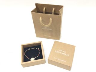 pulsera oro 18k con piedra con coral