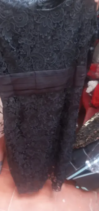 Vestido fiesta negro y dorado talla m hasta xl