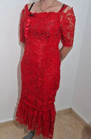 Vestido fiesta negro y dorado talla m hasta xl