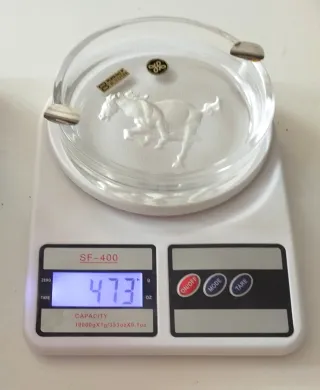 Cenicero Cristal con Caballo Plata 925