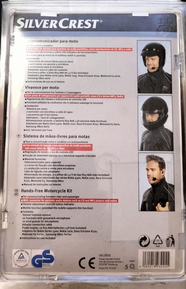 Intercomunicador Moto SilverCrest H-3167