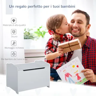 Cassapanca Portagiochi in Legno, Panca Contenitore