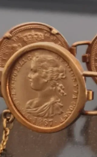 Pulsera 8 monedas Isabelinas de 4 Escudos Oro 21K