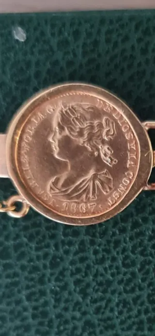 Pulsera 8 monedas Isabelinas de 4 Escudos Oro 21K