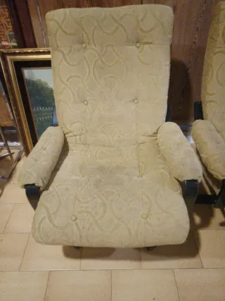 Coppia di poltrone girevoli retrò anni '50