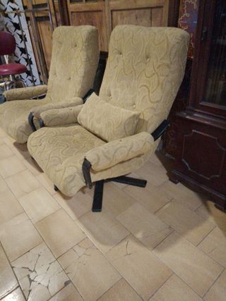 Coppia di poltrone girevoli retrò anni '50