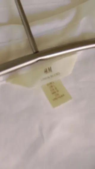 Sobrecamisa H&M Lino y Algodón Blanca