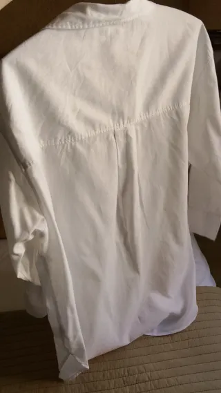 Sobrecamisa H&M Lino y Algodón Blanca