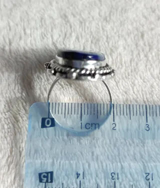 Anillo Plata y Ágata Solar Azul