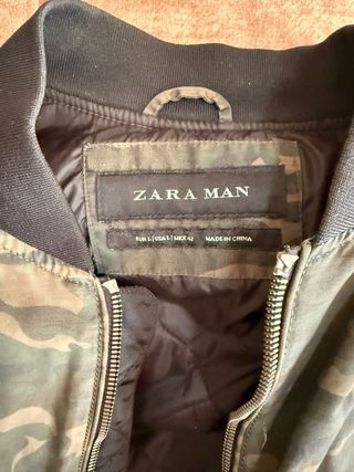 Cazadora Bomber Zara Camuflaje