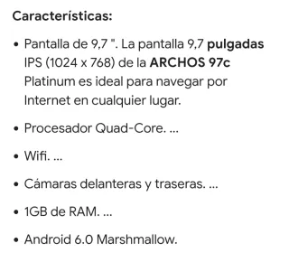 Tablet ARCHOS Blanca