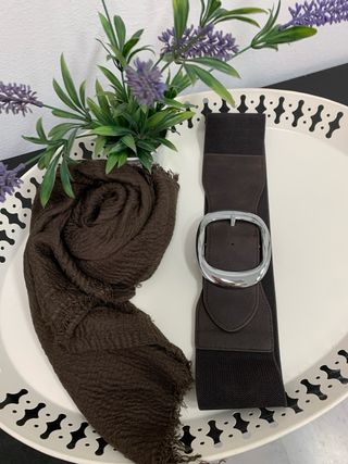 Fular viscosa marrón chocolate