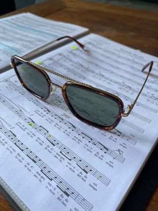 Gafas Aviador Cuadradas Polarizadas Marrón/Dorado