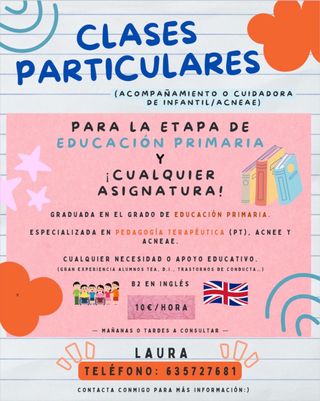 CLASES PARTICULARES ETAPA PRIMARIA A DOMICILIO