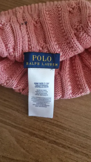 Gorro y bufanda Ralph Lauren rosa, talla 7/16