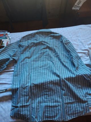 Camicia uomo Sottimella righe blu e verdi