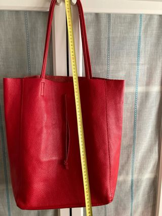 Bolso shopper piel rojo
