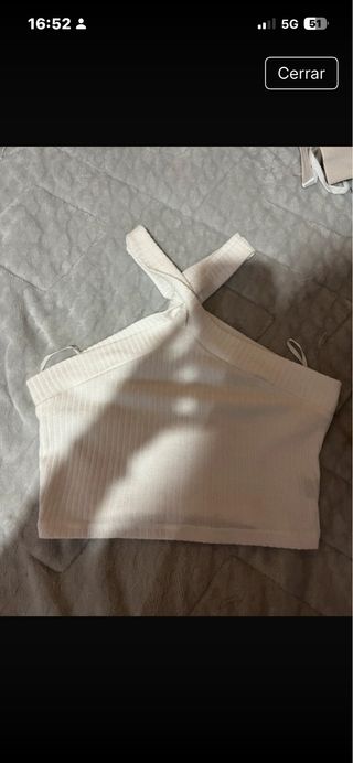 Top Shein blanco cruzado