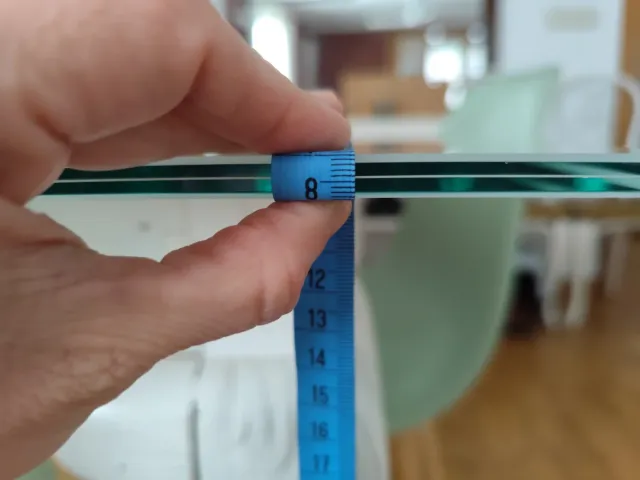 Cristal de 8 mm de grosor, 126x116