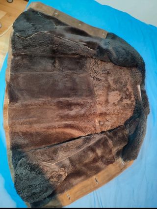 Abrigo Mouton Vintage Piel Marrón Años 70