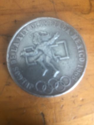Moneda Antigua Plata Olimpiada México 1968