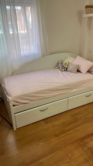 Cama nido blanca con cajones