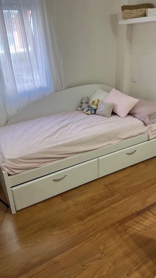 Cama nido blanca con cajones