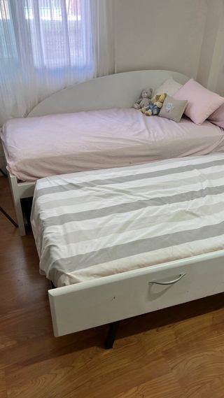 Cama nido blanca con cajones