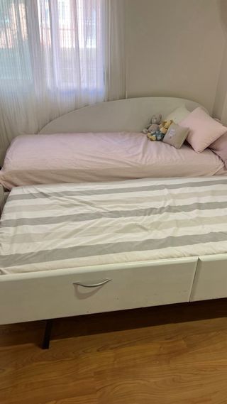 Cama nido blanca con cajones