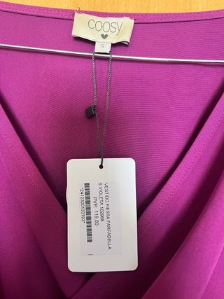 Vestido fiesta midi rosa talla S