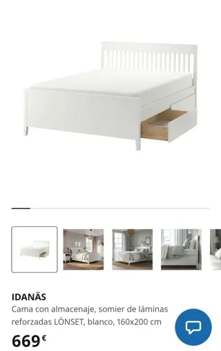 Cama Ikea Idanäs 160x200 con almacenaje