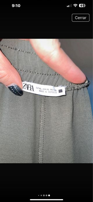 Conjunto Zara pantalón y blusa verde militar
