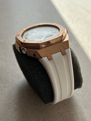 G-Shock Ga-2100 mod Casioak Blanco y Oro Rosa