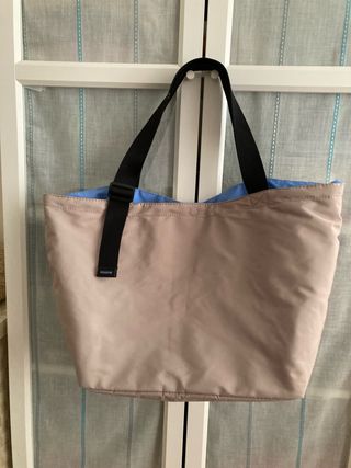 Bolso shopper Pull&Bear beige/azul reversible