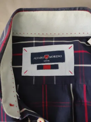 Camisa de cuadros hombre azul y roja