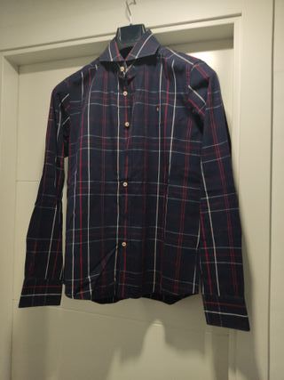 Camisa de cuadros hombre azul y roja