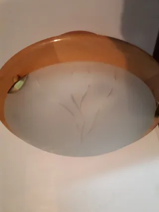 Lámpara plafón naranja y blanco