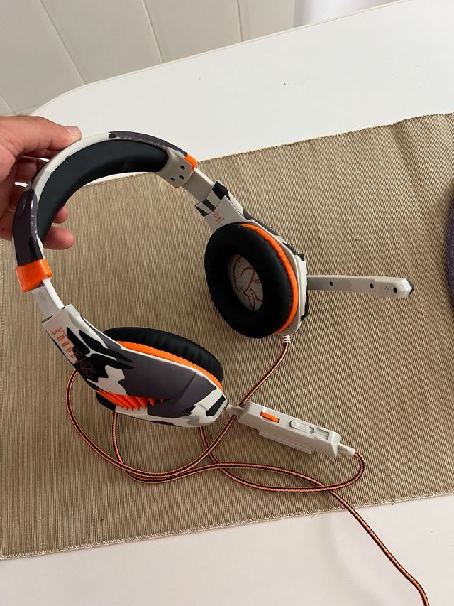 Cascos Gaming Camuflaje Naranja