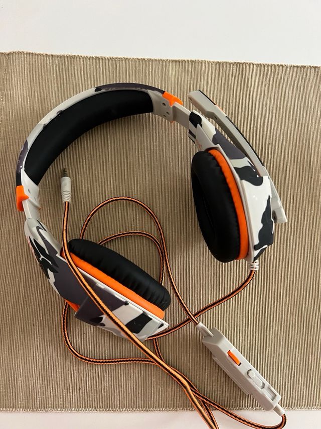 Cascos Gaming Camuflaje Naranja